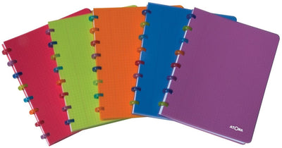 Atoma Tutti Frutti Notizbuch – A4 – 144 Seiten – kommerziell kariert – verschiedene Farben – 10 Stück