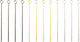 Point-Virgule-Set mit 12 Spießen mit Ring aus Edelstahl, 3 Farben, 10,8 x 0,8 x 0,8 cm