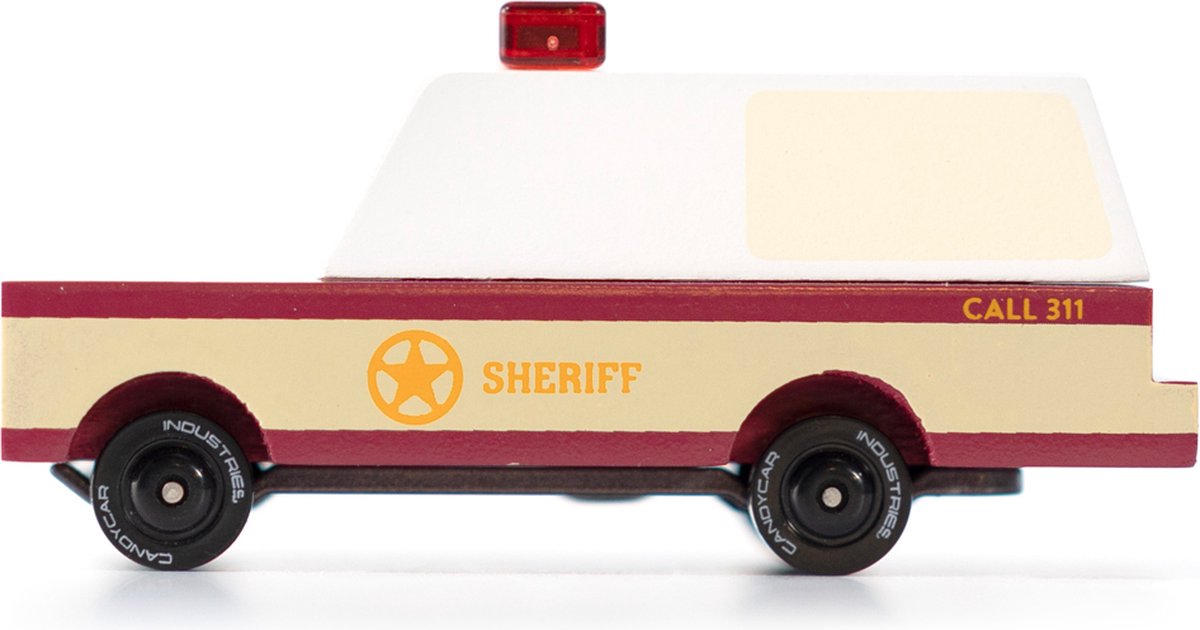 Candylab Spielzeugauto Sheriff Truck – Süßigkeitenauto-Welt aus Holz.
