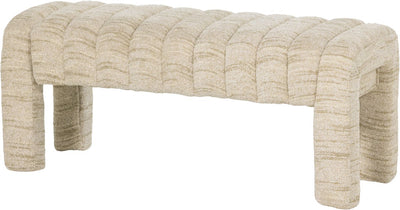Woood Frex-Bank gepolstert – Bouclé – Natur – 48 x 110 x 43