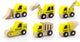 Viga Miniautos, Bagger und Baufahrzeuge, Größe 7-9 cm, 6 Teile 1 Set