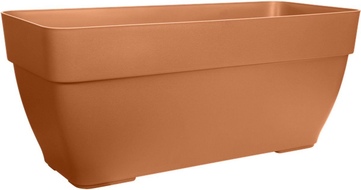 Elho Vibia Campana Trog 80 – Pflanzgefäß für den Außenbereich – ø 76,5 x H 33,3 cm – Terra