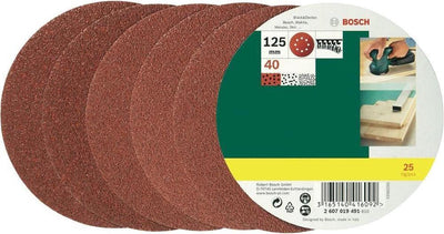 Bosch 25-teiliges Schleifblatt-Set für Exzenterschleifer 125 mm – Körnung 40