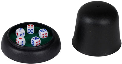 Eddy Toys 7-teiliges Würfelspiel – Würfelspiel für Kinder und Erwachsene – Würfelspiel mit Würfelbecher und Tablett – kompakte Größe für Reisen und Spieleabende