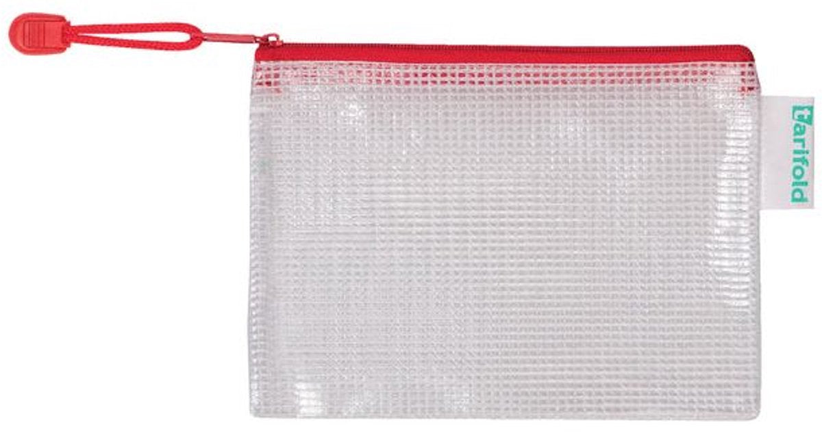 Tarifold Aufbewahrungstasche mit Reißverschluss 160x110mm PVC rd | 8 Stück