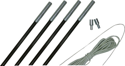 Eurotrail Stick Set Faser 11 mm 550-600 cm Glasfaserschwarz schwarz