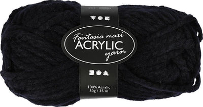 Creativ Company Fantasia Acrylgarn, L: 35 m, Maxi, Schwarz, 50 g 1 Knäuel