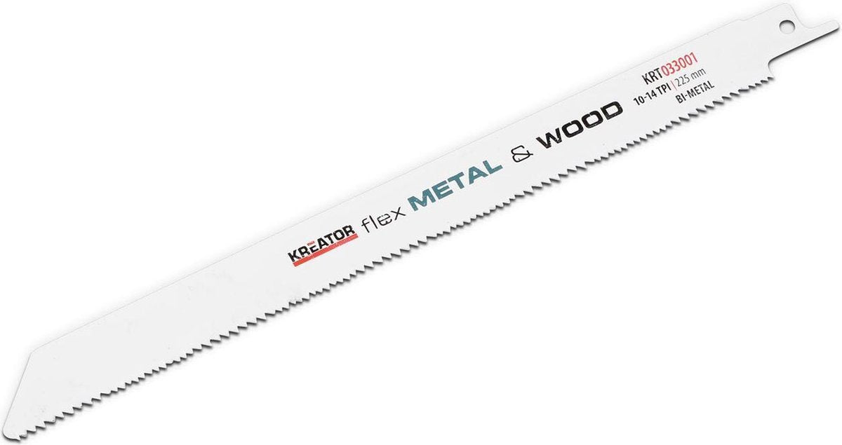 Kreator krt033001 Sägeblatt – Säbelsäge – Flex-Metallholz – 225 mm – 14 10 TPI – 2 Stück
