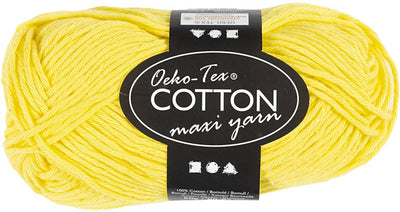 Creativ Company Baumwollgarn, Größe 8 8, L: 80-85 m, gelb, 50 g 1 Knäuel