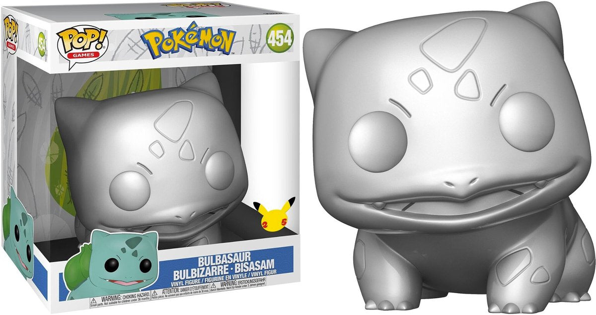 Funko-Pop! Spiele: Pokémon – Bulbasaur #454 10 Zoll Silber [Verpackungszustand 7,5 10]