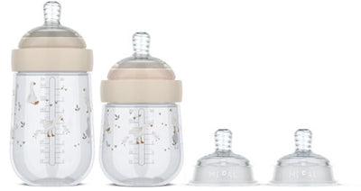 Mepal Mio Starterset Babyflaschen 3-teilig Little Dutch – Anti-Kolik – Spiraldesign verhindert Verstopfungen – medizinisches Silikon – Little Goose