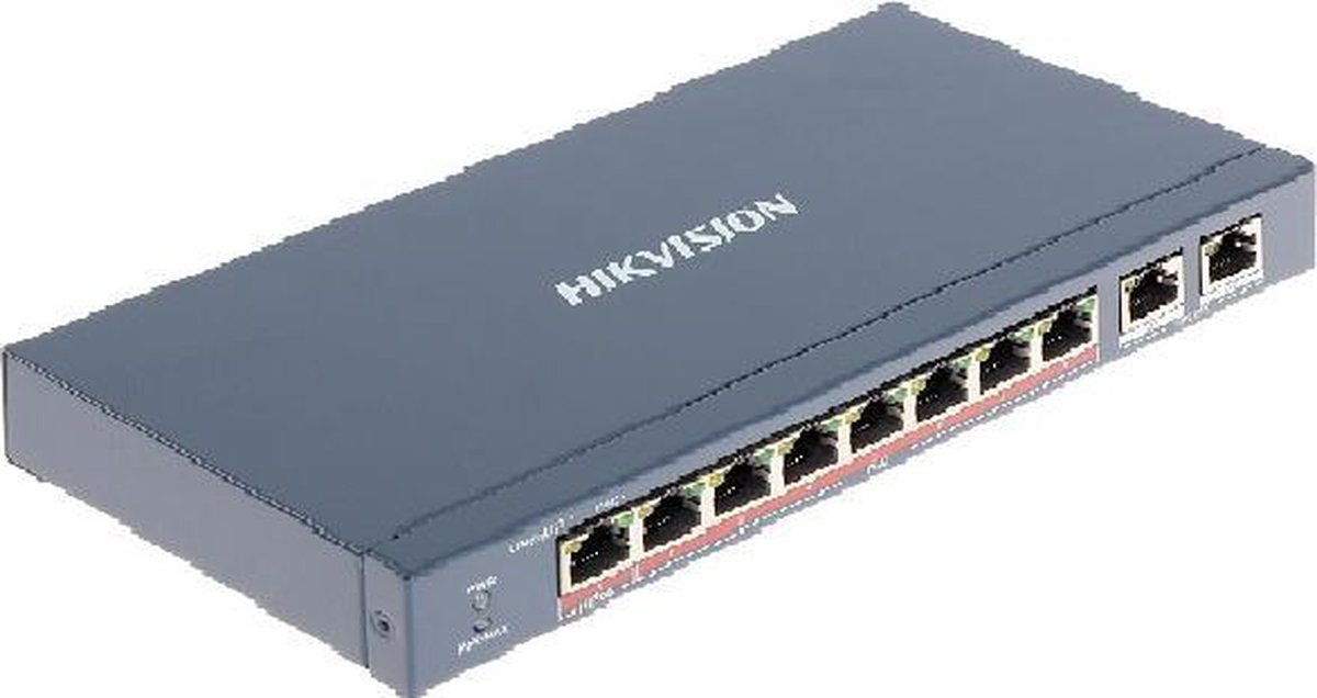 Hikvision DS-3E0310HP-E Pro-Serie 8-Port-Fast-Ethernet-Smart-Unmanaged-PoE-Switch mit 1x Hi-PoE und 2x RJ45