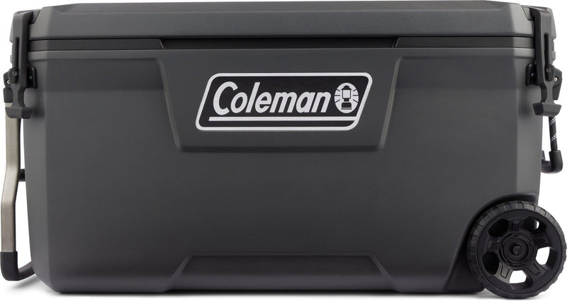 Coleman Convoy 100 qt Kühlbox mit Rädern – 94 Liter – leicht und vollständig isoliert – hält 5 Tage lang eiskalt – dunkelgrau