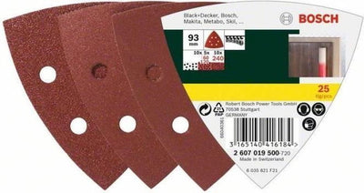 Bosch 25-teiliges Schleifblatt-Set für Deltaschleifer – Körnung 60; 120; 240