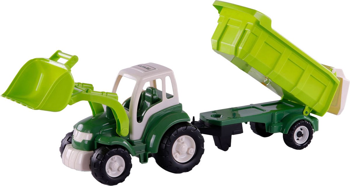 Cavallino Toys Cavallino XL Traktorgrün mit Neigungsanhänger, 86,5 cm