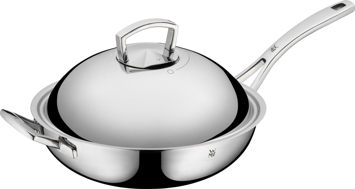 WMF Multiply - Wokpfanne - ø 32 cm - Edelstahl - mit Deckel - induktionsgeeignet
