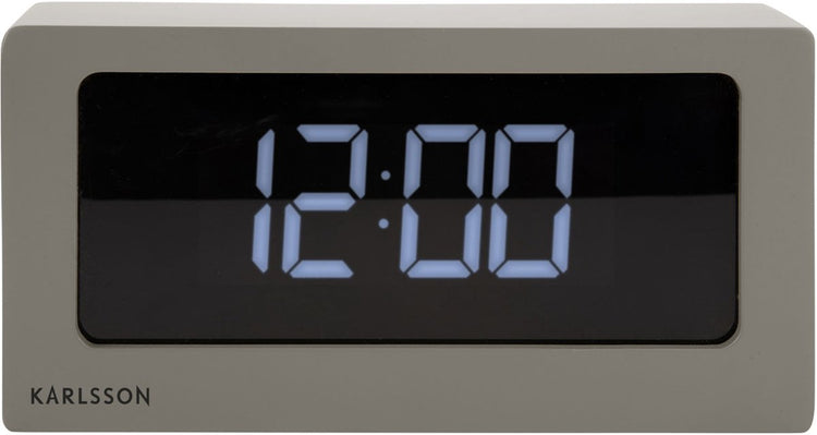 Karlsson Tischuhr im Karton – LED – warmes Grau – 25 x 7 x 12,5 cm – skandinavisch, modern