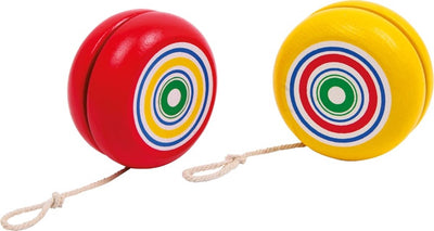 Kleiner Fuß Holz Jojo gelb und rot, 8 -Set von 8