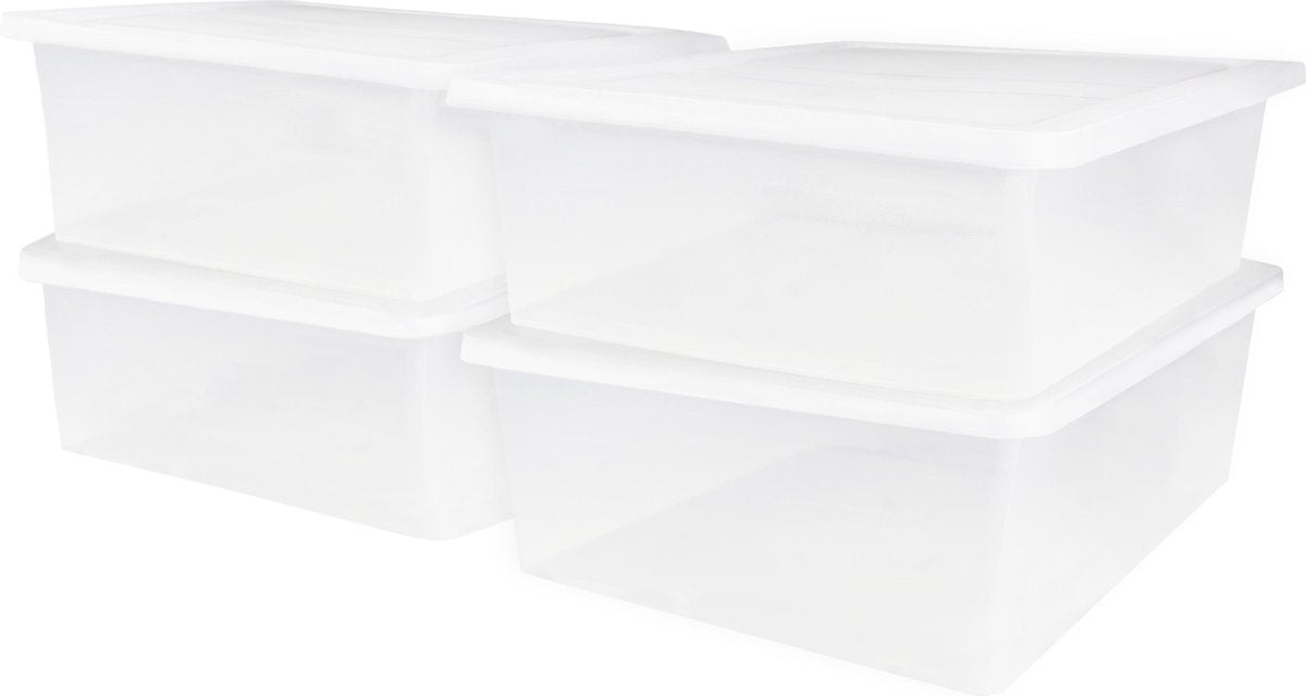 Iris Cristalbox Aufbewahrungsbox – 28 l – Kunststoff – transparent – 4er-Set