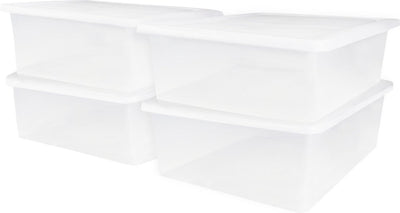 Iris Cristalbox Aufbewahrungsbox – 28 l – Kunststoff – transparent – 4er-Set