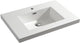 Differnz Möbelwaschtisch Reno Rechteck 75x50x5cm Polybeton weiß 1 Hahnloch Überlauf