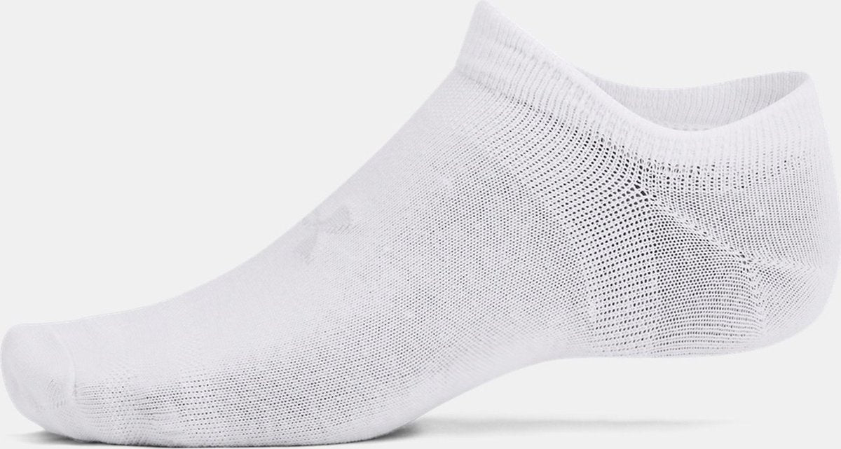 Under Armour UA Essential No Show 6er-Pack Unisex-Sportsocken – Weiß – Grau