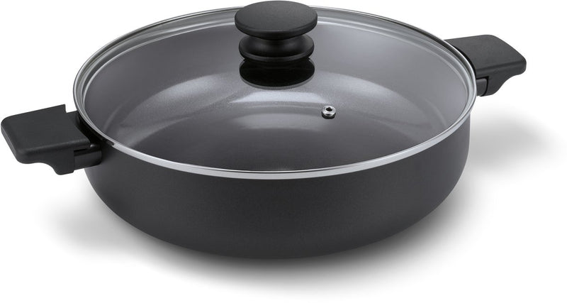 Brabantia Vanta Bratpfanne mit Deckel – ø 28 cm – Schmorpfanne – Keramik-Antihaftbeschichtung, titanverstärkt – induktionsgeeignet – 100 % PFAS-frei – Schwarz