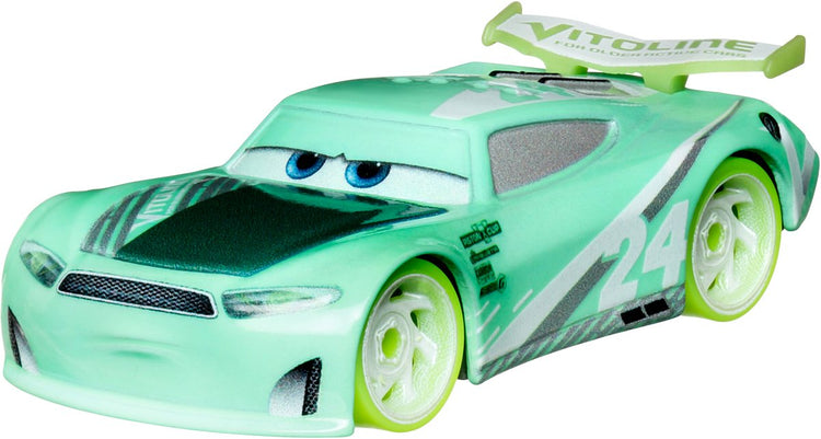 Disney Pixar Cars Disney Cars Glow Racers Chase Racelot – 7 cm – Maßstab 1:64 – Rette sie alle