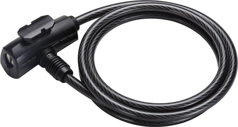 BBB Cycling Quicksafe Spiralkabel-Fahrradschloss – Fahrradkabelschloss – Schlüsselschloss – Schwarz – 150 x 0,8 cm – BBL-61