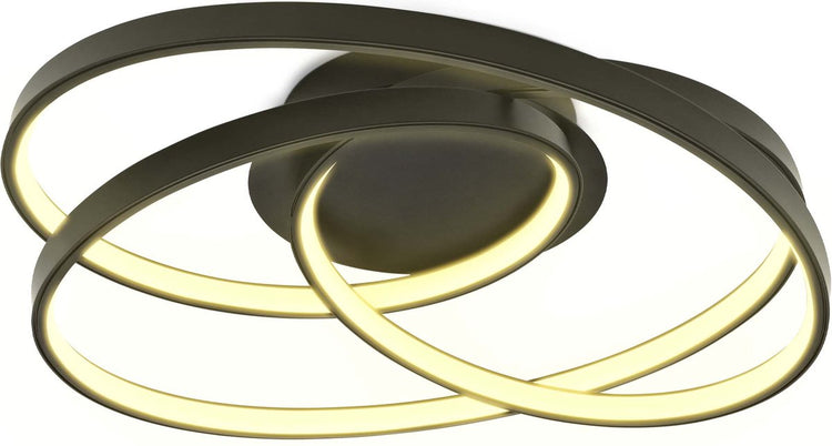 B.K. Licht - LED-Deckenleuchte - Ring-Deckenleuchte - Schwarz - L: 39cm - warmweißes Licht 3.000 K - 35W
