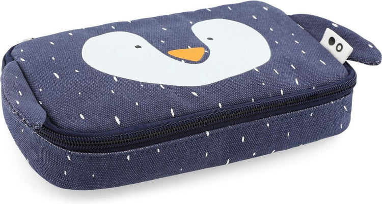 Trixie Federmäppchen - Mr. Pinguin – rechteckiges Federmäppchen – Schulbedarf für Jungen und Mädchen – blau