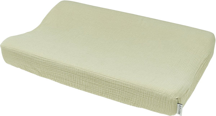 Meyco Baby Uni Wickelauflagenbezug – vorgewaschen, hydrophil – weiches Olivgrün – 50 x 70 cm