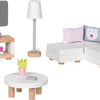 Goki Holzpuppenmöbel Wohnzimmer, 15dlg.