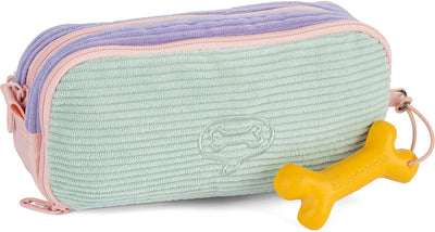 Stones and Bones Rowan 2.0 – Federmäppchen – Federmäppchen für Kinder – 3 Fächer – Cord – Lavendel-Aqua