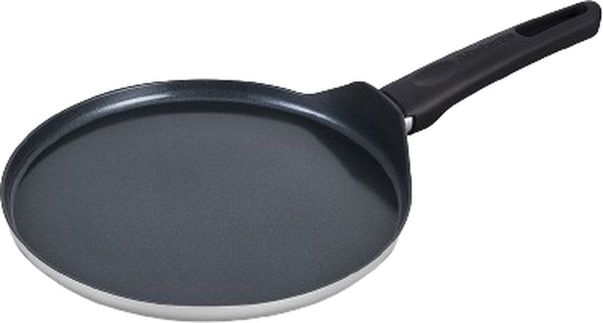 Brabantia Indu+ Pfannkuchenpfanne – ø 24 cm – Crêpespfanne – Keramik-Antihaftbeschichtung – induktionsgeeignet – 100 % PFAS-frei – spülmaschinenfest – Grau