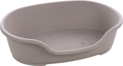 Flamingo-Korb Tuck oval grau – Größe XL – 92×61×26 cm – robuster Hundekorb aus Kunststoff für große Hunde