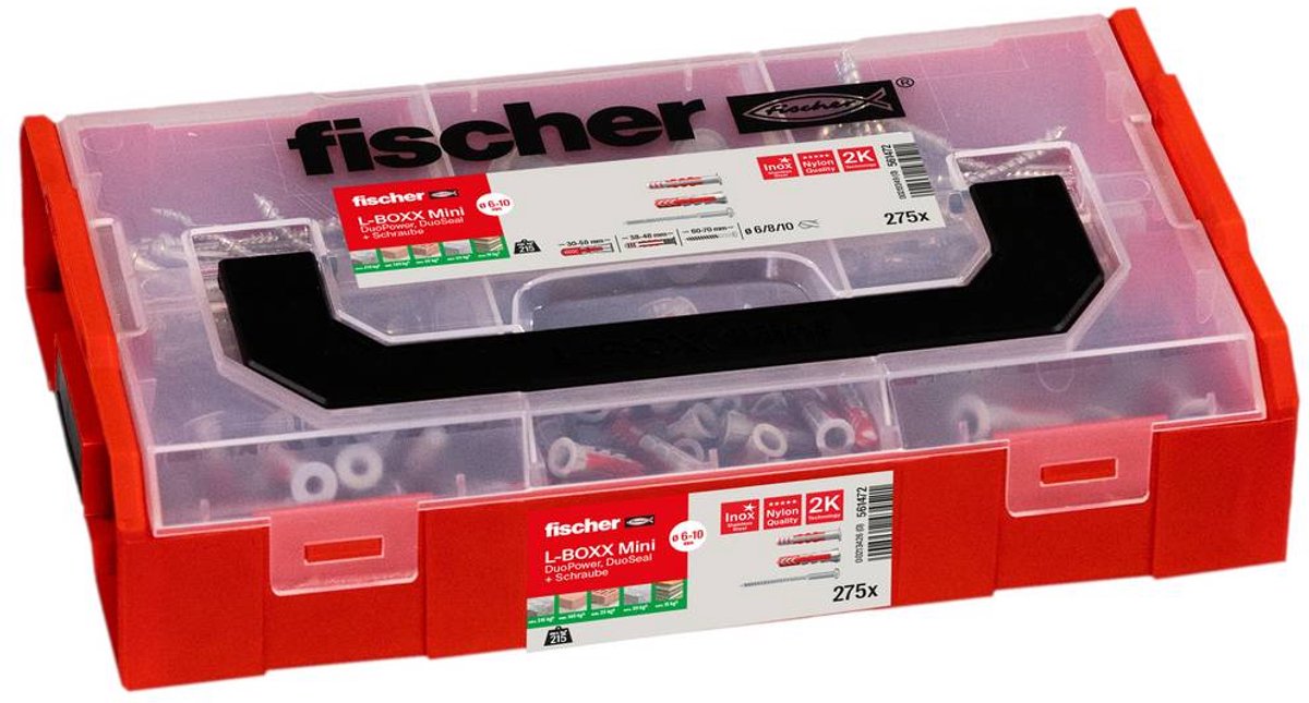 Fischer 561472 Fixtainer Duopower Duoseal + S Sortiment Box Stecker 210 Teile