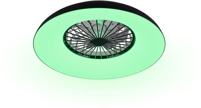 Rl live your light reality svaerholt - ventilator - zwart - incl. 1x smd 34 w - afstandsbediening - geintegreerde dimmer - traploos instelbare lichtkleur - rgbw-kleurenwisselaar - 5 snelheidsniveaus - geheugenfunctie - zomer- en wintermodus - dynamisch li
