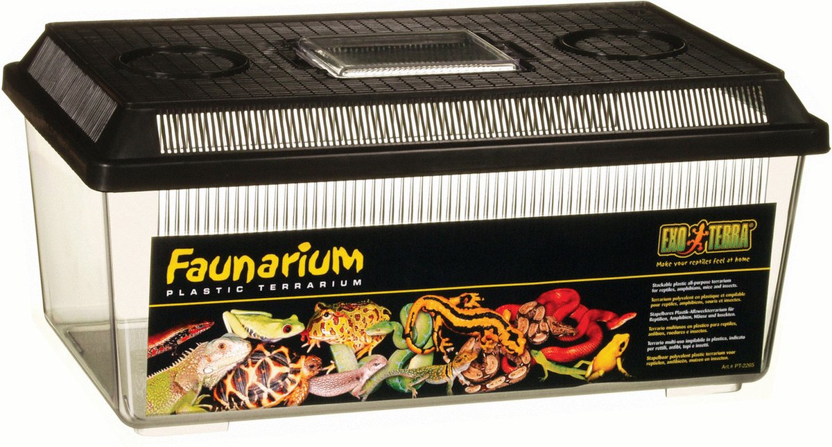 Exo Terra Terrarium Faunarium niedrig – m – schwarz – 36 x 21 x 16 cm