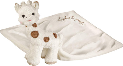 Sophie die Giraffe Kuscheltuch Chérie – Baby-Kuscheltier – Baby-Kuscheltuch – Mutterschaftsgeschenk – Babyparty-Geschenk – in luxuriöser weiß-beiger Geschenkbox – ab 0 Monaten – 25 x 25 cm