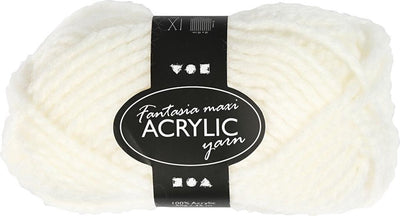 Creativ Company Fantasia Acrylgarn, L: 35 m, Maxi, gebrochenes Weiß, 50 g 1 Knäuel