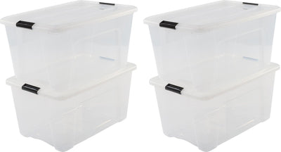 Iris Topcase Aufbewahrungsbox – 45l – Kunststoff – transparent schwarz – 4er-Set