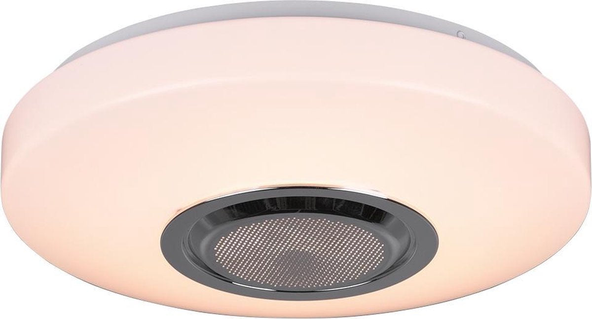 Rl lebe dein Licht Reality Maia - Deckenleuchte - weiß - inkl. 1x SMD 10 - Fernbedienung - integrierter Dimmer - Bluetooth-Lautsprecher - Nachtlicht - nicht für externen Dimmer geeignet - Wand- und Deckenmontage - RGBW-Farbwechsler - T: 33 cm