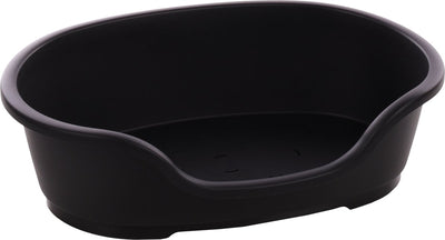 Flamingo-Hundekorb – Kunststoffkorb Tuck oval schwarz m 70 x 47 cm – recyceltes Anti-Rutsch – nachhaltiges europäisches Design