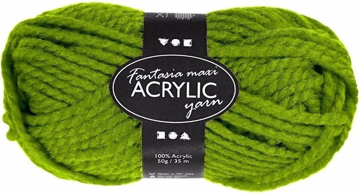 Creativ Company Fantasia Acrylgarn, L: 35 m, Maxi, grün, 50 g 1 Knäuel