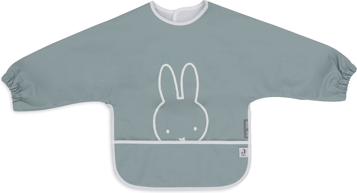 Jollein x Miffy – wasserdichtes Baby-Lätzchen mit Ärmel – Miffy Peekaboo Sea Green