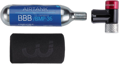 BBB Cycling CO2-Pumpe – Airspeed – Fahrradpumpe Rennrad inklusive CO2-Kartusche 16 Gramm – einfach und sicher – Minipumpe – BMP-32