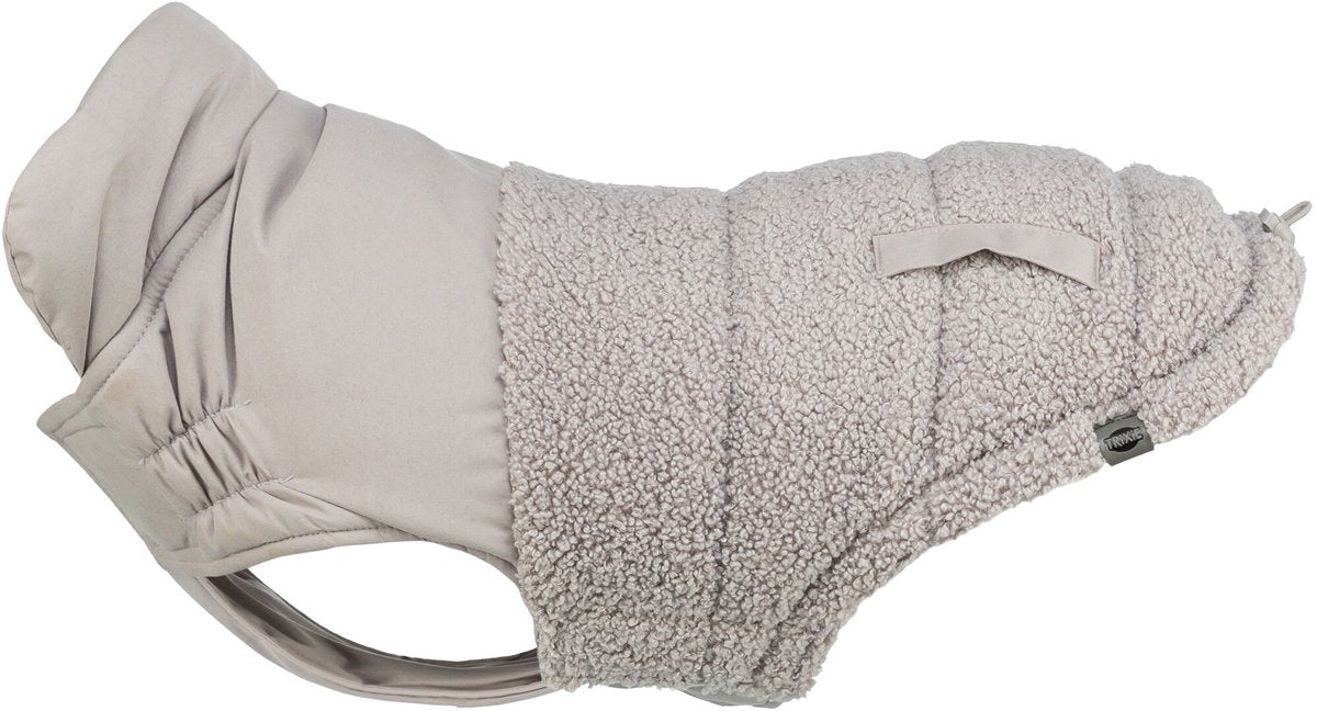 Trixie Hundemantel – Grau, warmes Design, 33 cm – Polyester, verstellbare Brustklappe