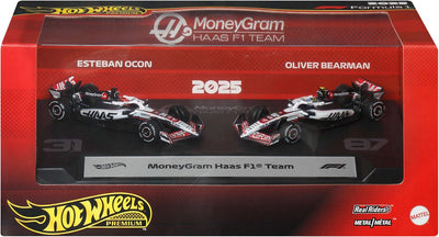 Hot Wheels Formel 1 Moneygram Haas F1 Team 2er-Set – Esteban Ocon und Oliver Bearman Rennwagen