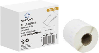 Renkforce RF-6027532, weiß, selbstklebendes Druckeretikett, Endlosetikett, Rolle, Papier, Thermodirekt